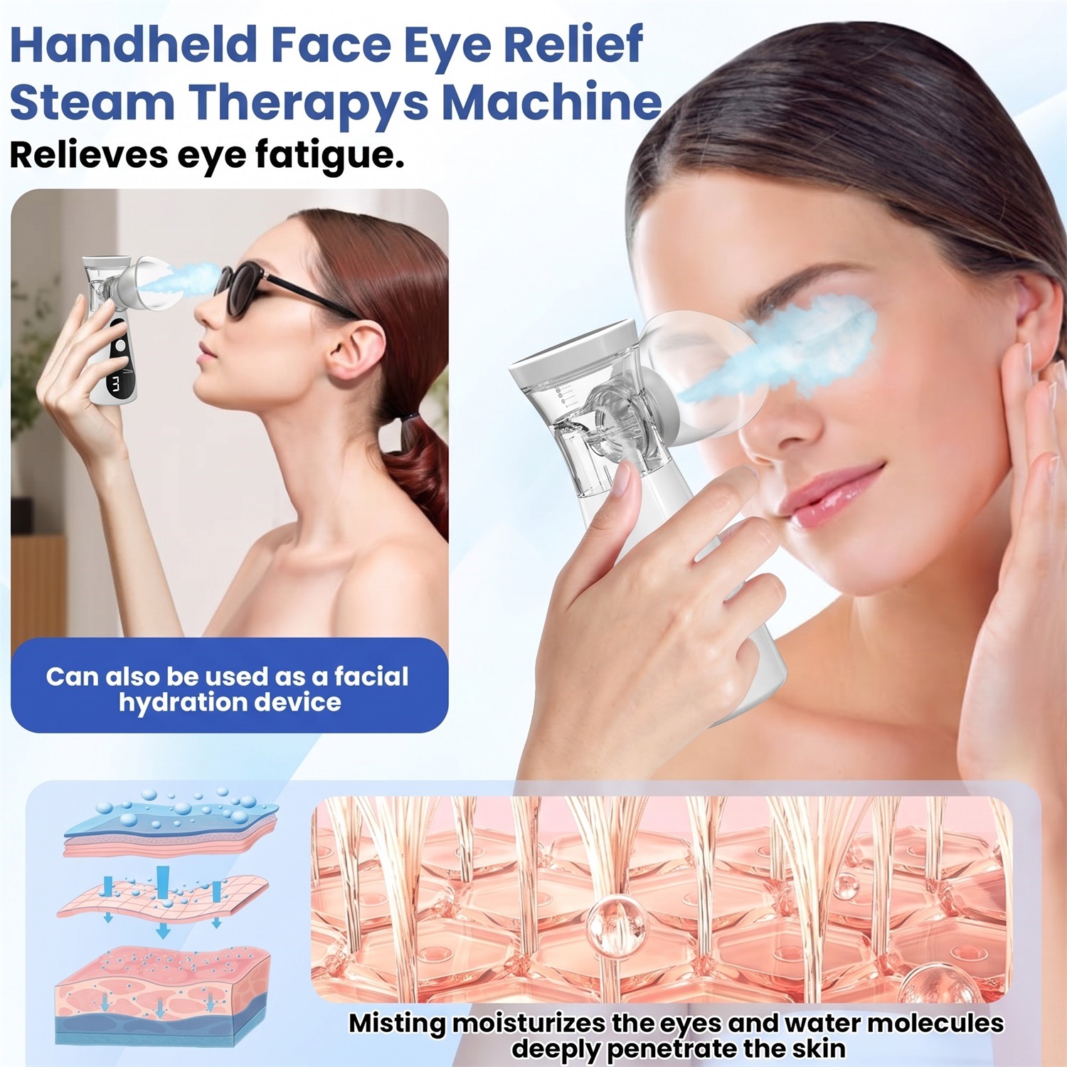 Face Steamer - Nébuliseur humidificateur pour les yeux, vaporisateur