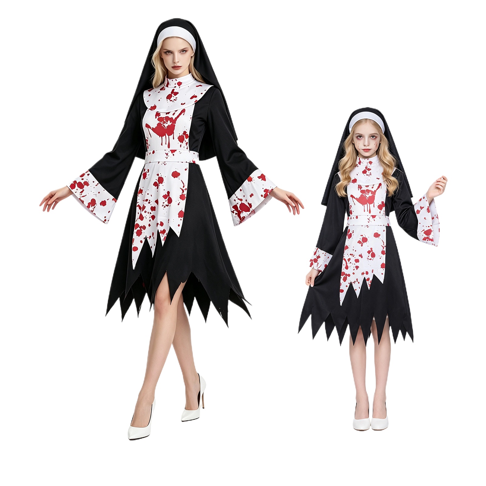 Bathrobe - Costume de cosplay de nonne effrayante