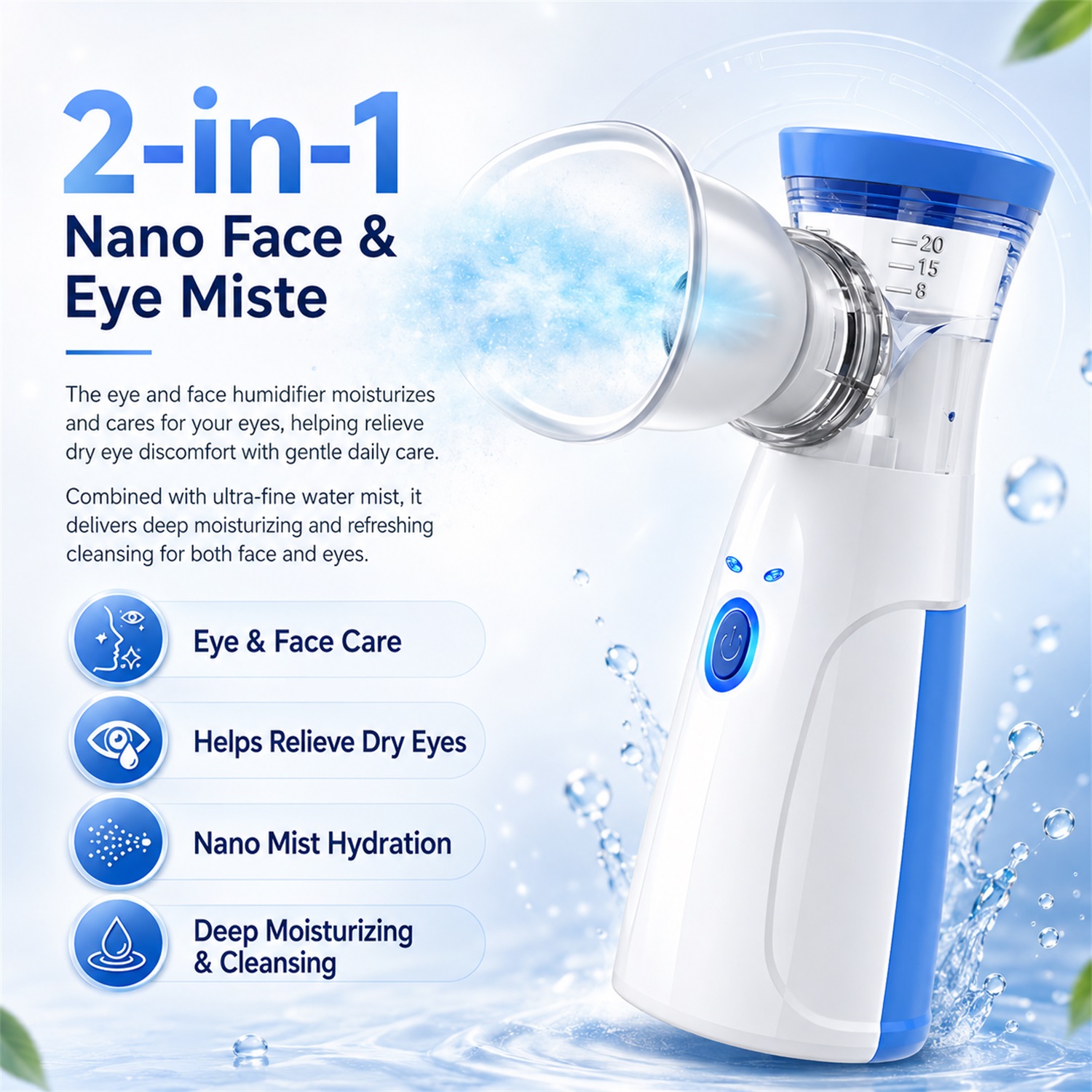 Face Steamer - Nano-brumisateur facial portable, humidificateur hydratant, appareil