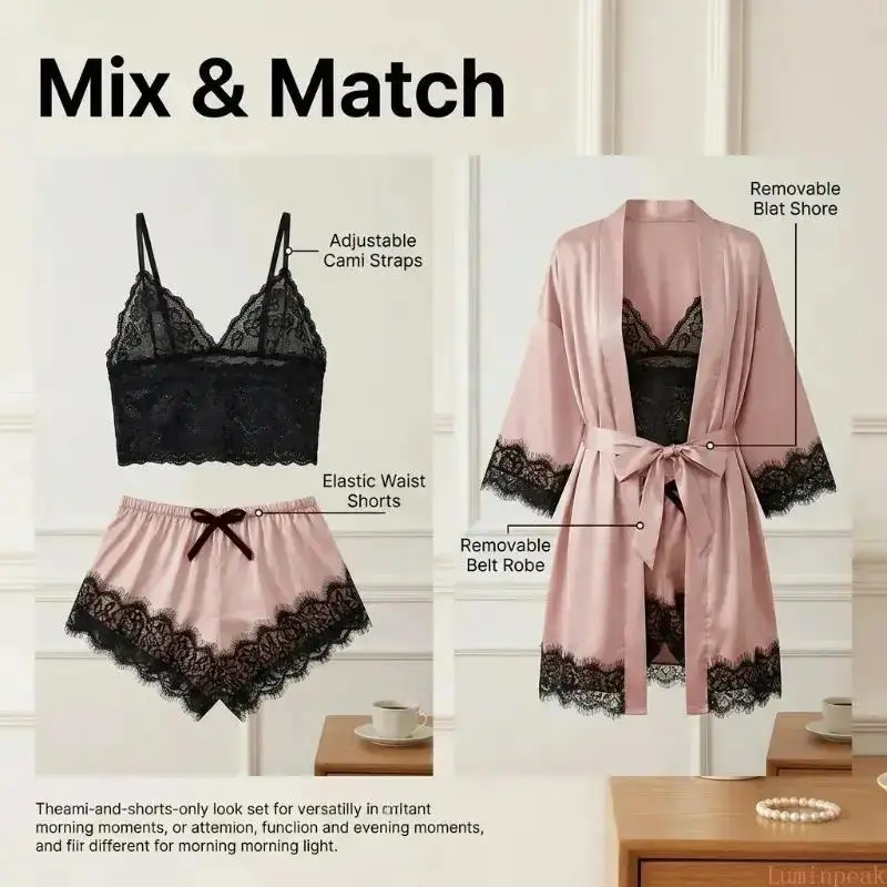Ensemble de pyjama en satin 4  - Bathrobe avis et prix